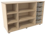 Flex-kast 4B laag B141xD50xH96cm 2 ladenmodules Berken Tangara Groothandel voor kinderrdagverblijf inrichting7